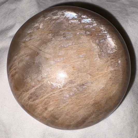 Peach Moonstone Palm Stone